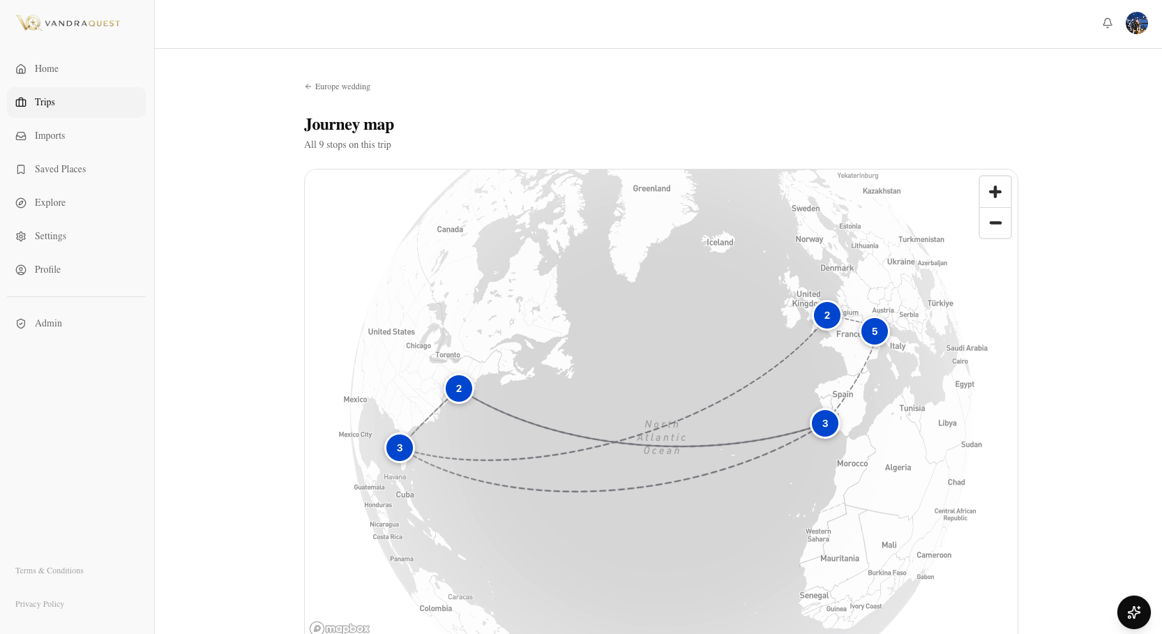VandraQuest interactive journey map